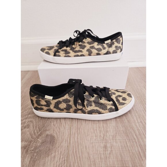 Keds Kate Spade Kickstart Animal Leopard Print Glitter Sneakers Shoes 5 Womens - Picture 1 of 10
